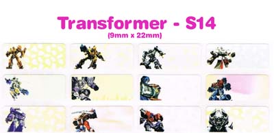 S14 100 pcs Transformer Sticker: (9mm x 22mm)