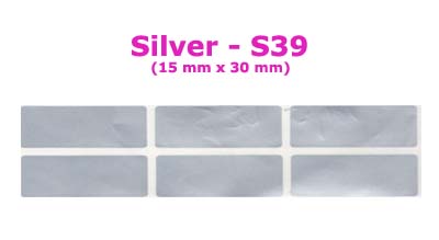 S39 100 pcs Silver Sticker:(15mm x 30mm)