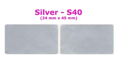 S40 100 pcs Silver Sticker:(24mm x 45mm)