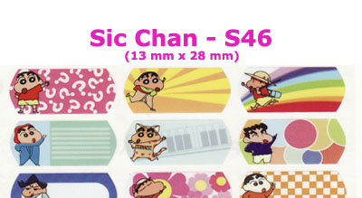 S46 100 pcs Sic Chan Sticker:(13mm x 28mm)