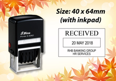 Self Inking Dater Size: (40mm x 64mm)  