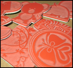 A Plus Unmounted Red Rubber Stamp